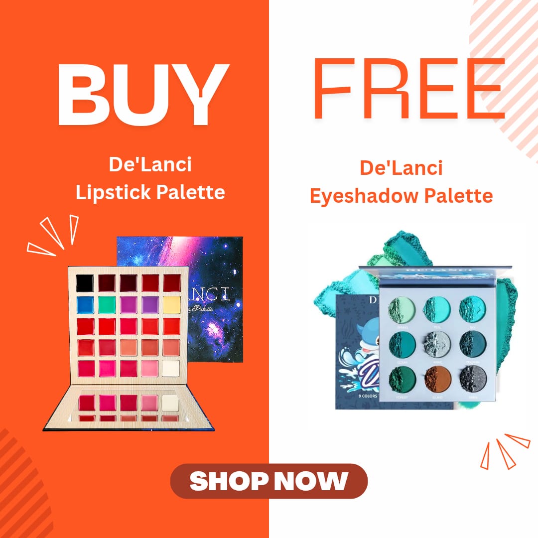 DE’LANCI COMBO OFFER: DE’LANCI 25 Color Matte Multi Shade Lip Palette + DE'LANCI Dolphin Eyeshadow Palette
